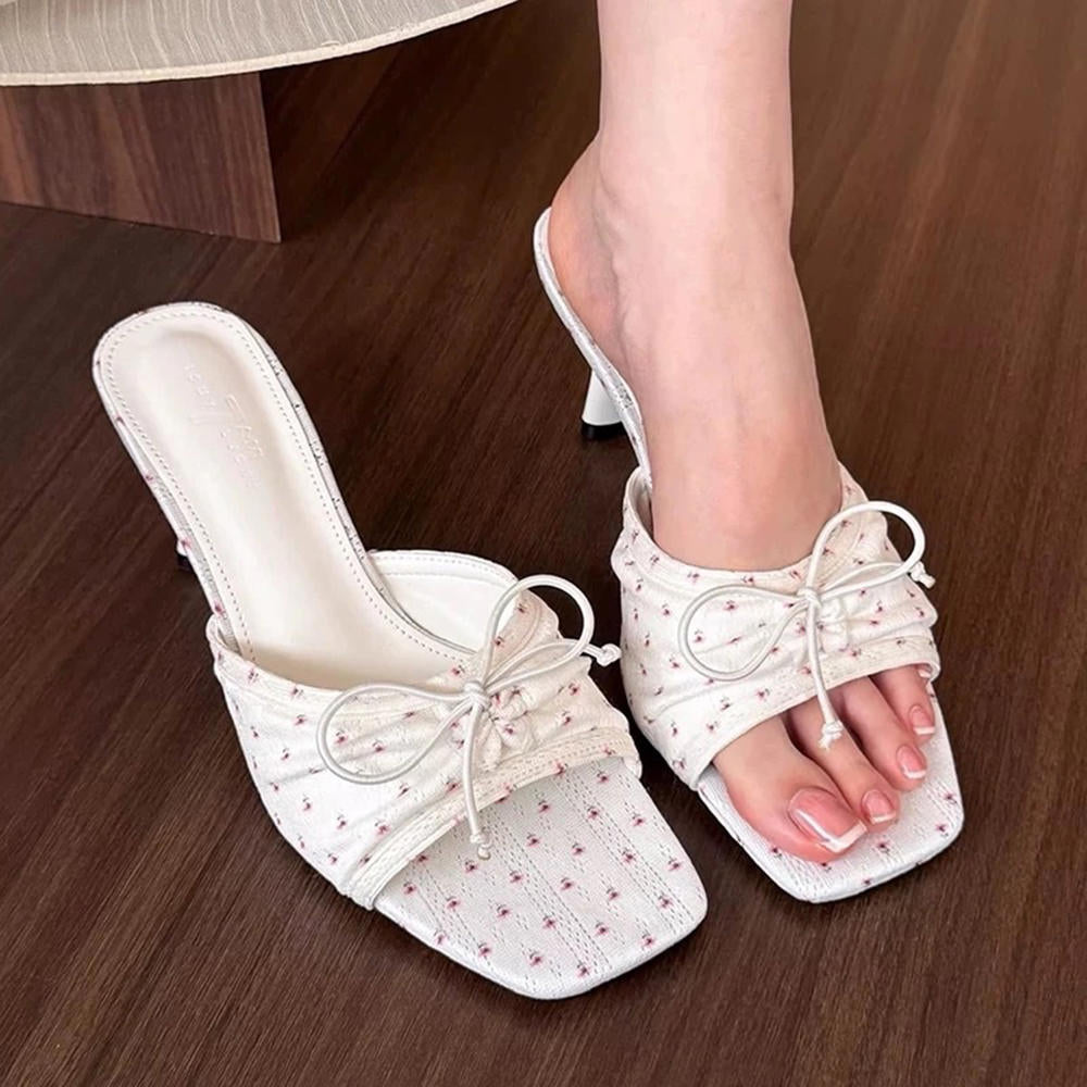 Casual Day Outfits, Easy Trendy Outfits French Summer Floral Heeled Mules Casual Day Outfits, Easy Trendy Outfits French Summer Floral Heeled Mules