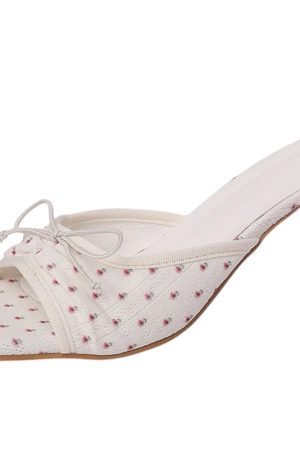 Casual Day Outfits, Easy Trendy Outfits French Summer Floral Heeled Mules