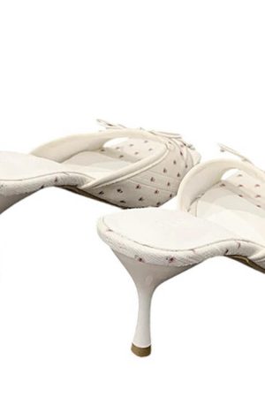 Casual Day Outfits, Easy Trendy Outfits French Summer Floral Heeled Mules