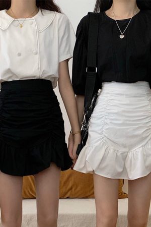 Casual Day Outfits, Easy Trendy Outfits French Summer Ruched Mini Skirt