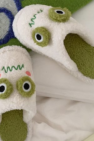 Casual Day Outfits, Easy Trendy Outfits Frog Fuzzy Slippers