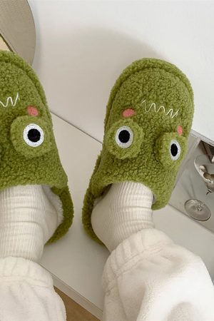 Casual Day Outfits, Easy Trendy Outfits Frog Fuzzy Slippers
