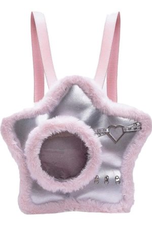 Casual Day Outfits, Easy Trendy Outfits Furry Star-Shaped Backpack