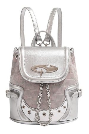 Casual Day Outfits, Easy Trendy Outfits Future World Mini Backpack in Silver