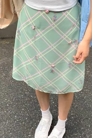Casual Day Outfits, Easy Trendy Outfits Garden Of Envy Mint Green Plaid Skirt