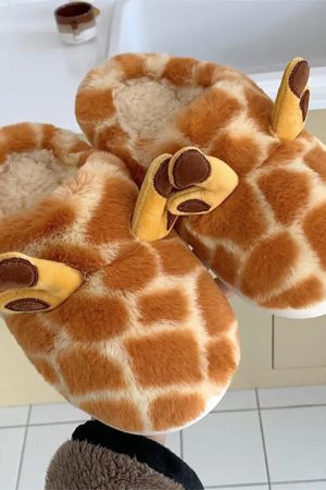 Casual Day Outfits, Easy Trendy Outfits Giraffe Plush Slippers