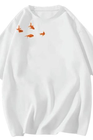 Casual Day Outfits, Easy Trendy Outfits Goldfish Aesthetic Graphic Tee