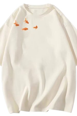 Casual Day Outfits, Easy Trendy Outfits Goldfish Aesthetic Graphic Tee
