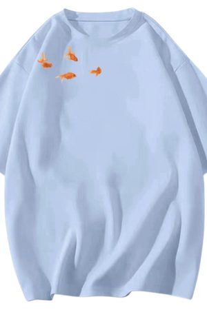 Casual Day Outfits, Easy Trendy Outfits Goldfish Aesthetic Graphic Tee