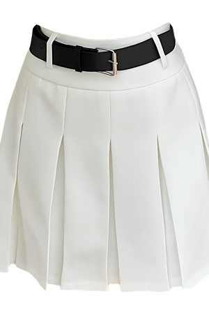 Casual Day Outfits, Easy Trendy Outfits Good Manners Knee-Length Pleated Skirt