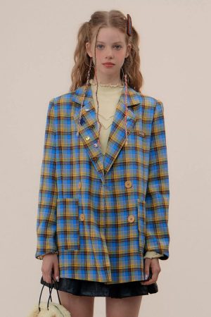 Casual Day Outfits, Easy Trendy Outfits Good Manners Oversized Plaid Blazer