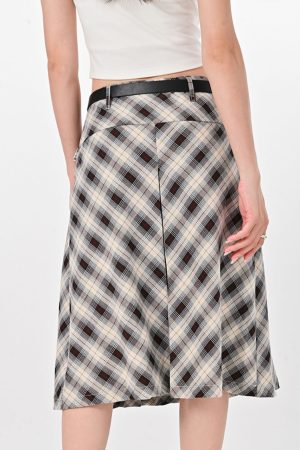 Casual Day Outfits, Easy Trendy Outfits Good Manners Plaid Kilt Skirt