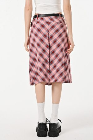 Casual Day Outfits, Easy Trendy Outfits Good Manners Plaid Kilt Skirt
