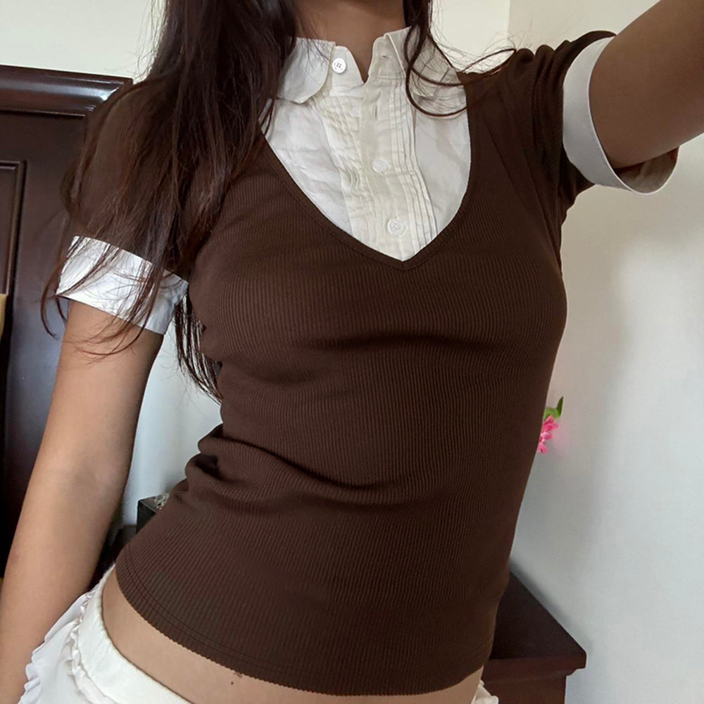 Casual Day Outfits, Easy Trendy Outfits Gossip Goes Around Layered Collar Shirt Casual Day Outfits, Easy Trendy Outfits Gossip Goes Around Layered Collar Shirt