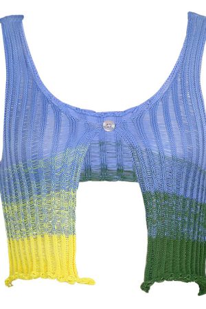 Casual Day Outfits, Easy Trendy Outfits Gradient Crochet Top