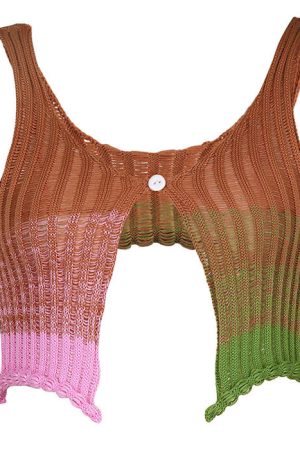 Casual Day Outfits, Easy Trendy Outfits Gradient Crochet Top