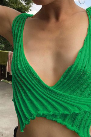 Casual Day Outfits, Easy Trendy Outfits Gradient Crochet Top