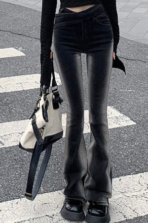 Casual Day Outfits, Easy Trendy Outfits Gradient Skinny Flare Jeans