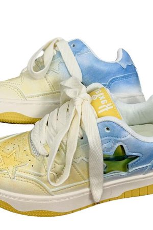 Casual Day Outfits, Easy Trendy Outfits Gradient Star Aesthetic Sneakers