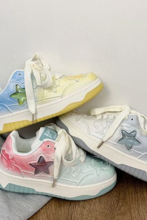 Casual Day Outfits, Easy Trendy Outfits Gradient Star Aesthetic Sneakers