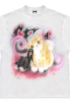 Casual Day Outfits, Easy Trendy Outfits Graffiti Dreams Cat T-Shirt