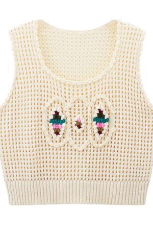 Casual Day Outfits, Easy Trendy Outfits Grandmacore Cropped Knit Vest