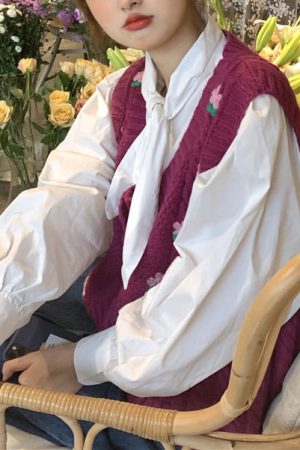 Casual Day Outfits, Easy Trendy Outfits Grandmacore Knit Vest