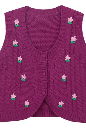 Casual Day Outfits, Easy Trendy Outfits Grandmacore Knit Vest