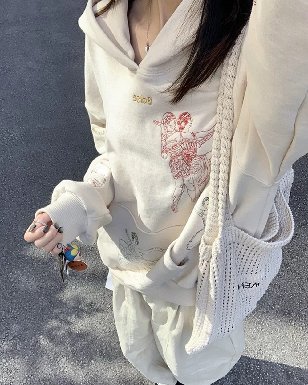 Casual Day Outfits, Easy Trendy Outfits Greek-Roman Art Embroidery Aesthetic Hoodie Casual Day Outfits, Easy Trendy Outfits Greek-Roman Art Embroidery Aesthetic Hoodie