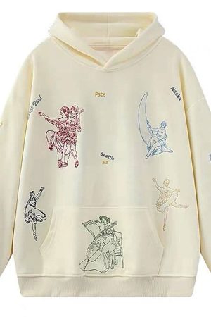 Casual Day Outfits, Easy Trendy Outfits Greek-Roman Art Embroidery Aesthetic Hoodie