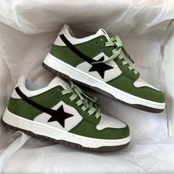Casual Day Outfits, Easy Trendy Outfits Green & Black Aesthetic Star Sneakers Casual Day Outfits, Easy Trendy Outfits Green & Black Aesthetic Star Sneakers