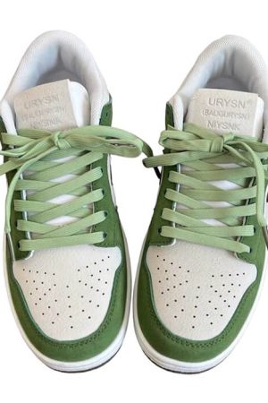 Casual Day Outfits, Easy Trendy Outfits Green & Black Aesthetic Star Sneakers