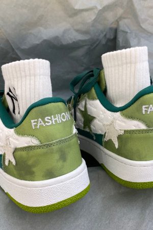 Casual Day Outfits, Easy Trendy Outfits Green Star Sneakers