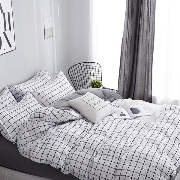 Casual Day Outfits, Easy Trendy Outfits Grid Bedding Set Casual Day Outfits, Easy Trendy Outfits Grid Bedding Set