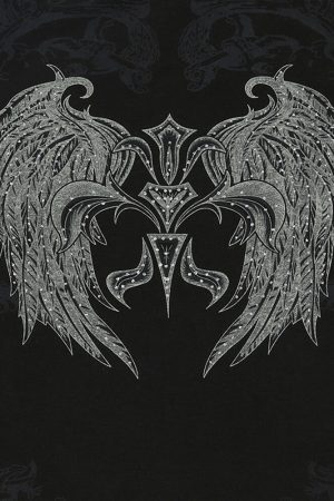 Casual Day Outfits, Easy Trendy Outfits Grunge Aesthetic Angel Wings Crop Top