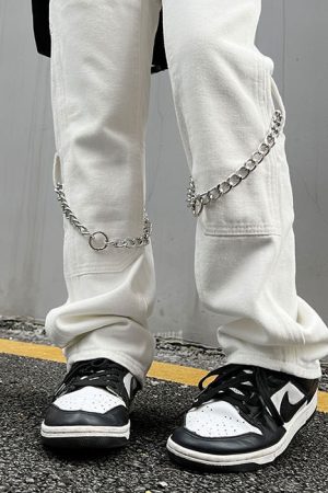 Casual Day Outfits, Easy Trendy Outfits Grunge Aesthetic Chain Jeans