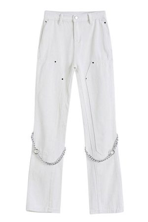 Casual Day Outfits, Easy Trendy Outfits Grunge Aesthetic Chain Jeans