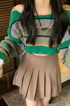 Casual Day Outfits, Easy Trendy Outfits Grunge Aesthetic Crop Sweater