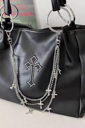 Casual Day Outfits, Easy Trendy Outfits Grunge Aesthetic Cross Tote Bag