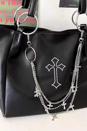Casual Day Outfits, Easy Trendy Outfits Grunge Aesthetic Cross Tote Bag