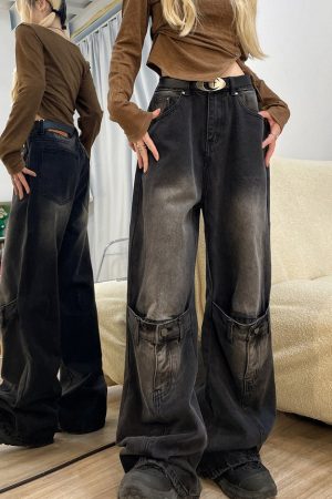 Casual Day Outfits, Easy Trendy Outfits Grunge Aesthetic Knee Buckle Jeans