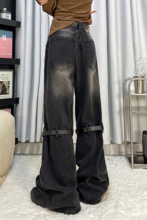 Casual Day Outfits, Easy Trendy Outfits Grunge Aesthetic Knee Buckle Jeans