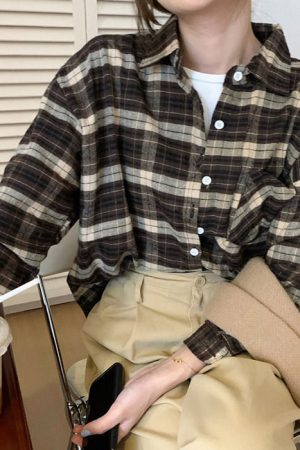 Casual Day Outfits, Easy Trendy Outfits Grunge Aesthetic Plaid Shirt