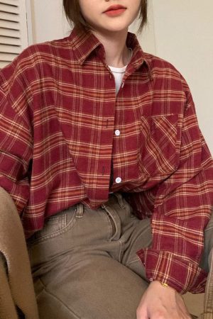 Casual Day Outfits, Easy Trendy Outfits Grunge Aesthetic Plaid Shirt