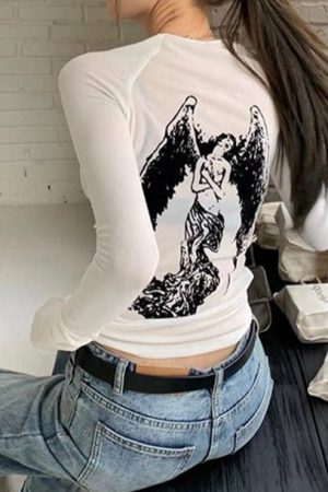 Casual Day Outfits, Easy Trendy Outfits Grunge Angel Back Top