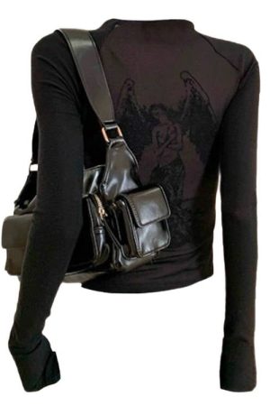 Casual Day Outfits, Easy Trendy Outfits Grunge Angel Back Top