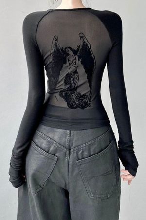 Casual Day Outfits, Easy Trendy Outfits Grunge Angel Back Top