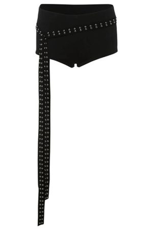 Casual Day Outfits, Easy Trendy Outfits Grunge Asymmetric Top & Mini Shorts Co-Ord