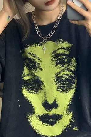 Casual Day Outfits, Easy Trendy Outfits Grunge Ghost Face Graphic T-Shirt