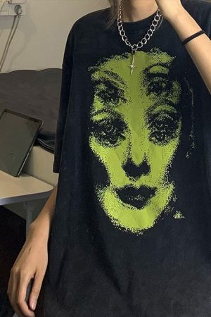 Casual Day Outfits, Easy Trendy Outfits Grunge Ghost Face Graphic T-Shirt